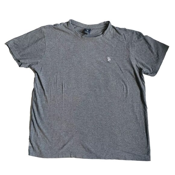 U.S. Polo Assn. Gray Crewneck T-Shirt For Men Size L Cotton Blend Casual Wear - Picture 1 of 5